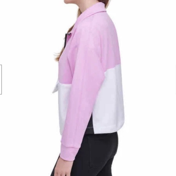 DKNY Women's 1/2 Zip‎ Pullover sweatshirt lightweight sporty Jacket Sz XL - Picture 4 of 12